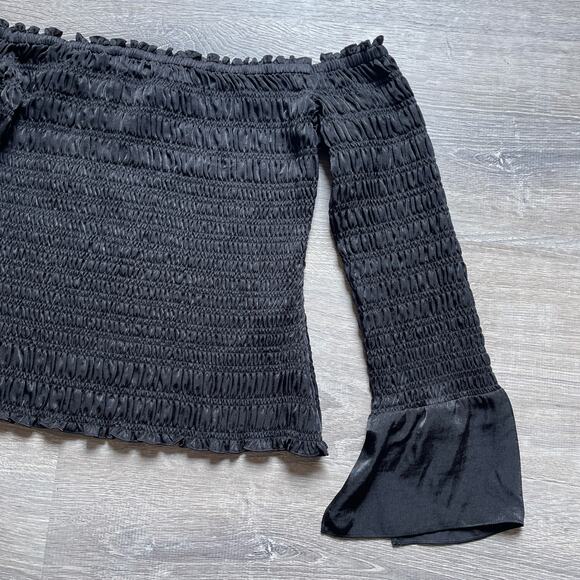 FRAME Smocked Off The Shoulder Top / Size M / New With Tags / Boho / Nordstrom - Picture 5 of 8